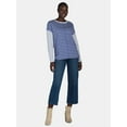 thumbnail image 2 of Time and Tru Women’s Cotton Pullover Tee with Long Sleeves, Sizes XS-XXXL, 2 of 5