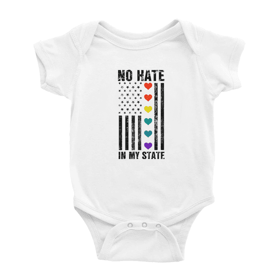 No Hate In My State Funny Baby Clothes Bodysuits Infant Boy Girl Unisex