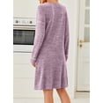 thumbnail image 2 of KISSGAL Nightgowns for Women Long Sleeve Sleepshirts Crew Neck Pajamas Dress Knee Length Sleepwear, 2 of 6