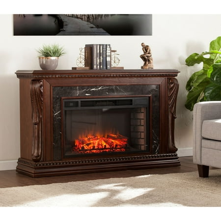 Stone Creek Carved Widescreen Fireplace w/ Natural