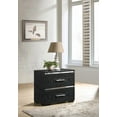 thumbnail image 3 of 15" X 22" X 23" Black (High Gloss) Wood Veneer (Paper) Nightstand, 3 of 5