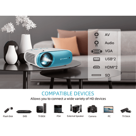 Vankyo - Cinemango 100 Mini 720P HD Projector - Blue