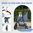 thumbnail image 2 of 4 Wheel Dog Stroller, Wedyvko Foldable Pet Stroller with Storage Basket for Small Medium Dogs & Cats (Navy), 2 of 2