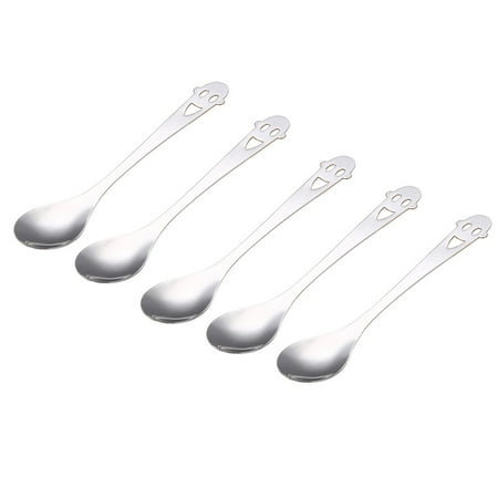 

5 Pcs Stainless Steel Spoon Creative Smile Face Tea Spoon Coffee Milk Spoons (14X2.8CM)