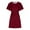 Watermelon Red, variant on IROINNID Formal Dress for Women Wedding Guest Evening Night Party Dress Trendy Lace Up Round Neck Short Sleeved Waistband Dress,Red