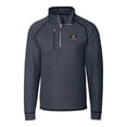 thumbnail image 2 of Men's Cutter & Buck Heather Navy Auburn Tigers Mainsail Sweater-Knit Big & Tall Half-Zip Pullover Jacket, 2 of 3