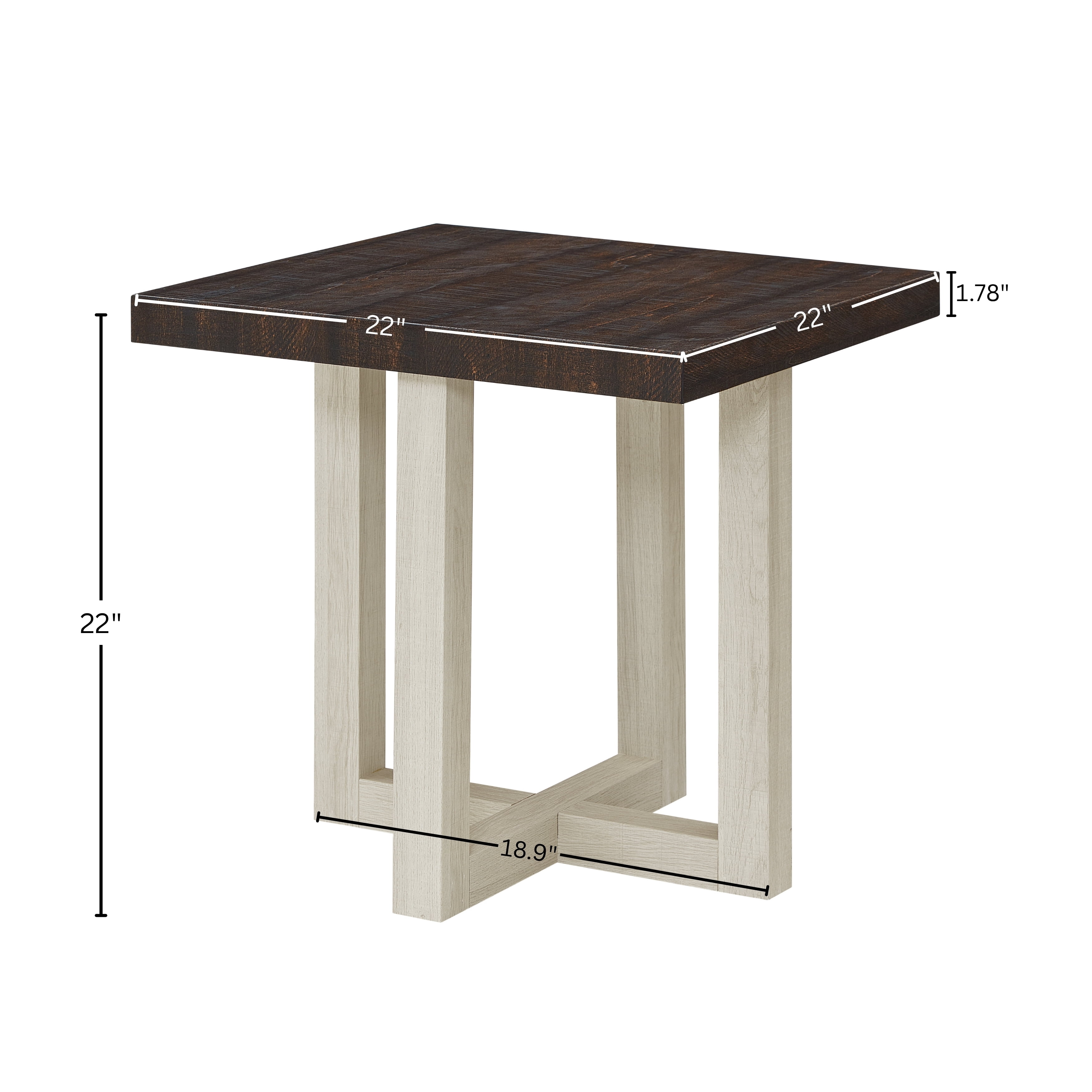 End Table, Walnut White