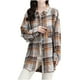 thumbnail image 2 of Chaquetas y abrigos casuales sin capucha de manga larga Camisa de cuadros europeos cepillados para mujer Chaqueta de manga larga para mujer Chaqueta casual con capucha de manga larga Abrigo para mujer, 2 of 3