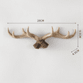 thumbnail image 2 of Vintage Deer Antlers Wall Hooks -28cm Wall Mounted Clothes Hanger Coat Rack Key Holder for Decorative Wall Hook,B, 2 of 6