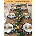 thumbnail image 4 of 13 Inch Round Placemats Set of 6, Black White Christmas Non Slip Heat Insulation PP Table Mats, Xmas Tree Snowflake Winter Abstract Washable Place Mats for Kitchen Dining Party Table Decor, 4 of 7