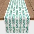 thumbnail image 3 of Creative Products Teal White Lighthouse And Wheels 16x90 Poly Twill Table Runner, 3 of 3