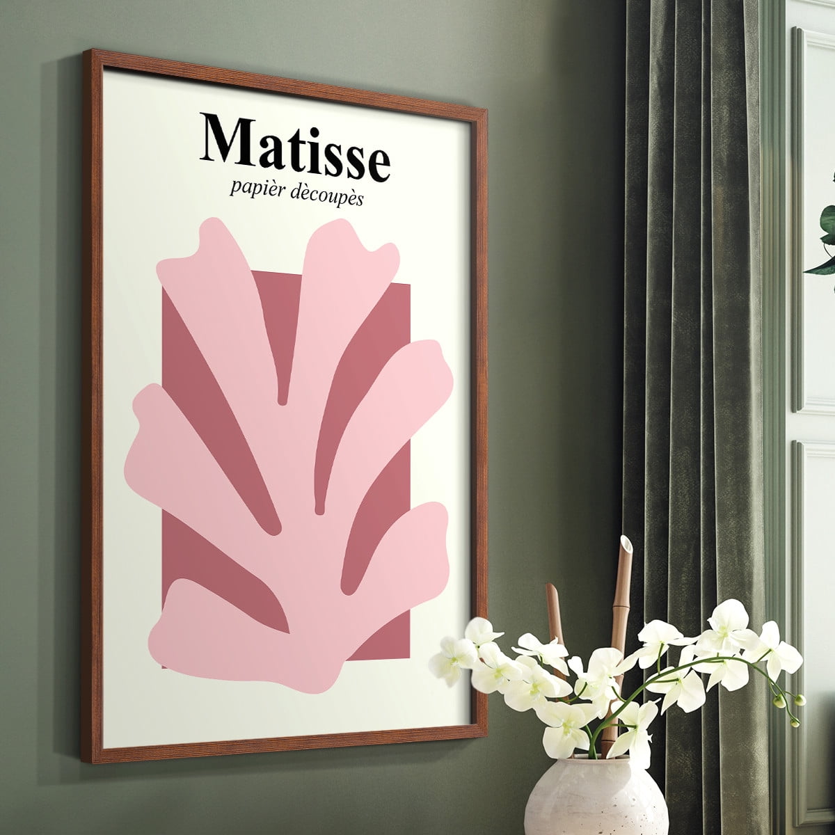 Matisse CCCLV in Brown Solid Wood 22 x 28 Framed Print
