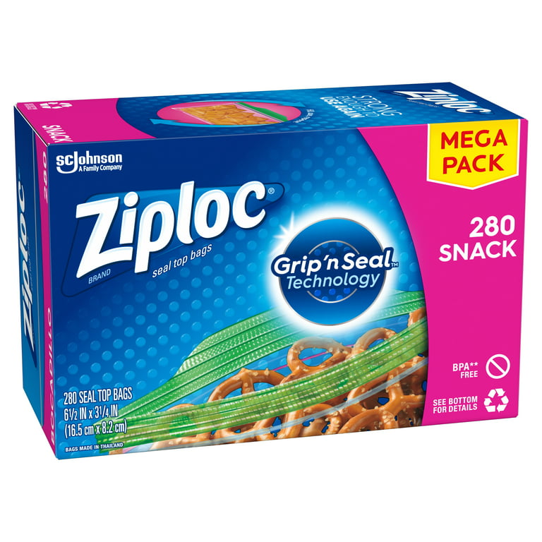 Ziploc Zipper Snack Bags - 280 count