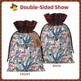 thumbnail image 2 of Rocae Flamingo And Zebra Print Christmas Drawstring Linen Gift Bag with Drawstrings Treat Bag Goody Present Bags for Christmas Party Favor, 2 of 8