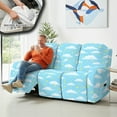 thumbnail image 5 of ZIATUBLES 3 Seater Recliner Sofa Covers, Stretch Reclining Couch Cover Set of 8, Recliner Chair Slipcovers Soft Washable Furniture Protector Slipcovers for Pet, Cloud Star Printed, 5 of 9