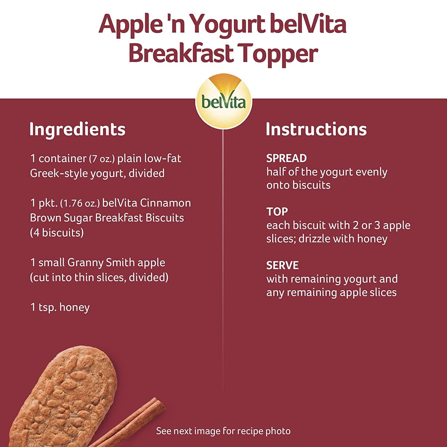 Belvita Crunchy Cinnamon Brown Sugar Biscuits, Baked, 1.76 oz, 30 Count Shelf Stable Cardboard Box