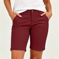 thumbnail image 2 of Bermuda Golf Shorts For Women Quick Dry Active Shorts Knee Length High Waisted Elastic Short Pant Baggy Relaxed Fit Lounge Breathable Sweat-Pant - (Mid-Thigh Length Style), 2 of 8