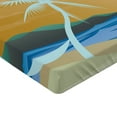 thumbnail image 2 of Ambesonne Tropical Fitted Sheet, Sandy Exotic Beach, Twin Size, Navy Cream, 2 of 3