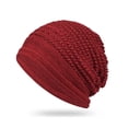 thumbnail image 2 of Knit Hats for Women Winter Knitting Skull Beanies Knit Chunky Snow Cap Snow Ski Skull Cap Warm Fleece Lined Chemo Headwear Soft Lightweight Turbans Office Christmas Gifts, 2 of 4