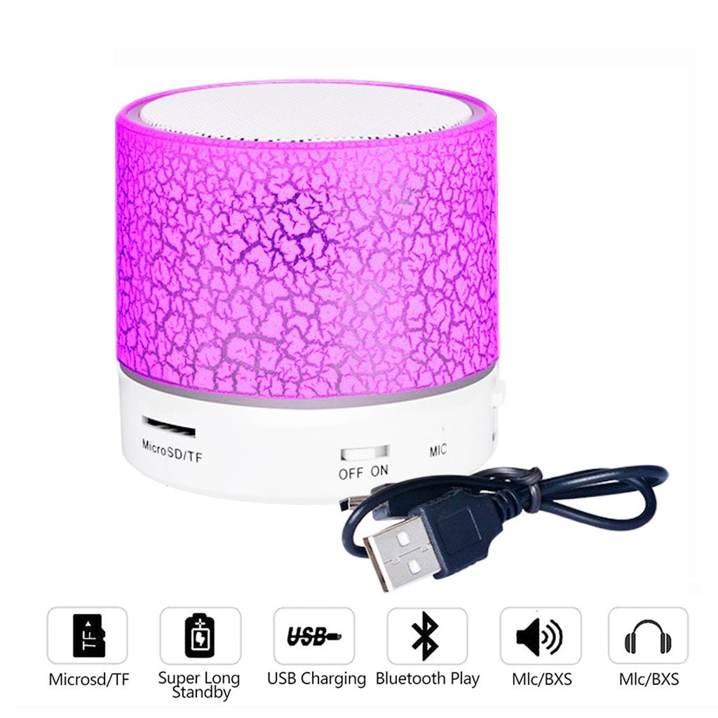 Mini Portable Wireless Bluetooth Speaker Stereo BASS USB Mic TF/AUX/MP3 Pink IOS 