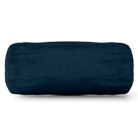 60 Inch Bolster Pillow Majestic Home Goods Indoor Outdoor Navy Solid Round Bolster Decorative Throw Pillow 18.5 in L x 8 in W x 8 in H ()