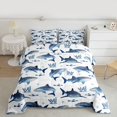 thumbnail image 2 of Feelyou Cute Shark Animal Queen Comforter Set, Coral Sealife Child Bedding Set, 3pcs, 2 of 8