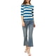 thumbnail image 2 of Camisetas de rayas para mujer Inspire Chic, corte ajustado, mangas de codo, cuello barco, talla XS, azul y blanco, 2 of 7