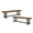 Sandblasted Teak/Black, variant on GDF Studio Foster Outdoor Acacia Wood Bench, Sandblasted Gray, Black, Set of 2