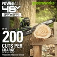 thumbnail image 3 of Greenworks 48V (24V x 2) Cordless 14-inch Brushless Chainsaw, with (2) 4Ah USB Batteries and Dual Port Charger, 2017902, 3 of 10