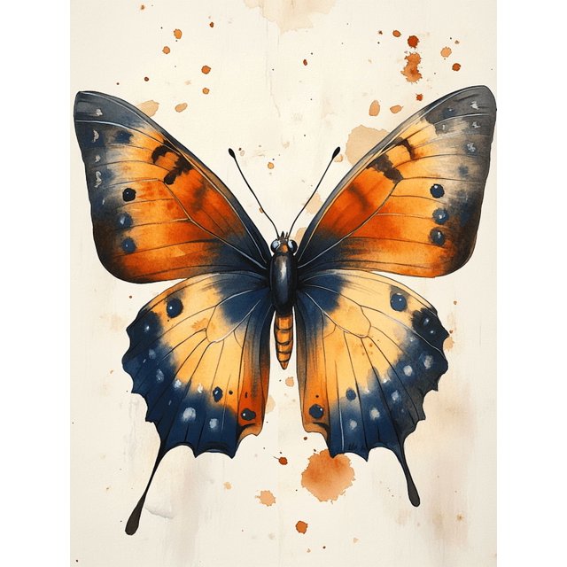 Qisvanset 12x16 Inch Boho Butterfly Canvas Wall Art, Watercolor Floral Art Girl Kids Bedroom Nursery Decor