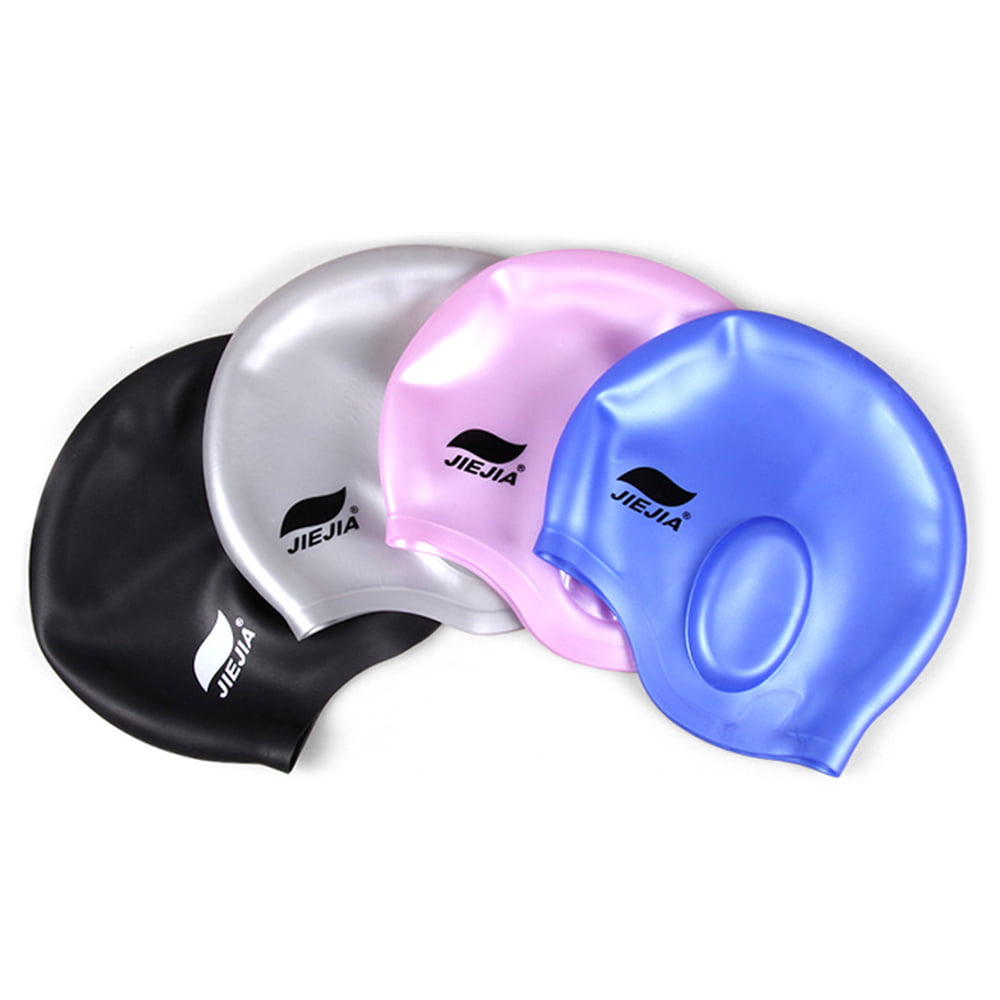 Swim Cap Silicone 3D Ergonomic Ear Protection Swimming Cap with Nose ...
