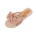thumbnail image 2 of Caywon Women Bow Sandals, Knotted Flat Espadrille Slide, Open Toe Slip On Summer, Comfortable Ladies Beach Shoes Sandalias Mujer, 2 of 6