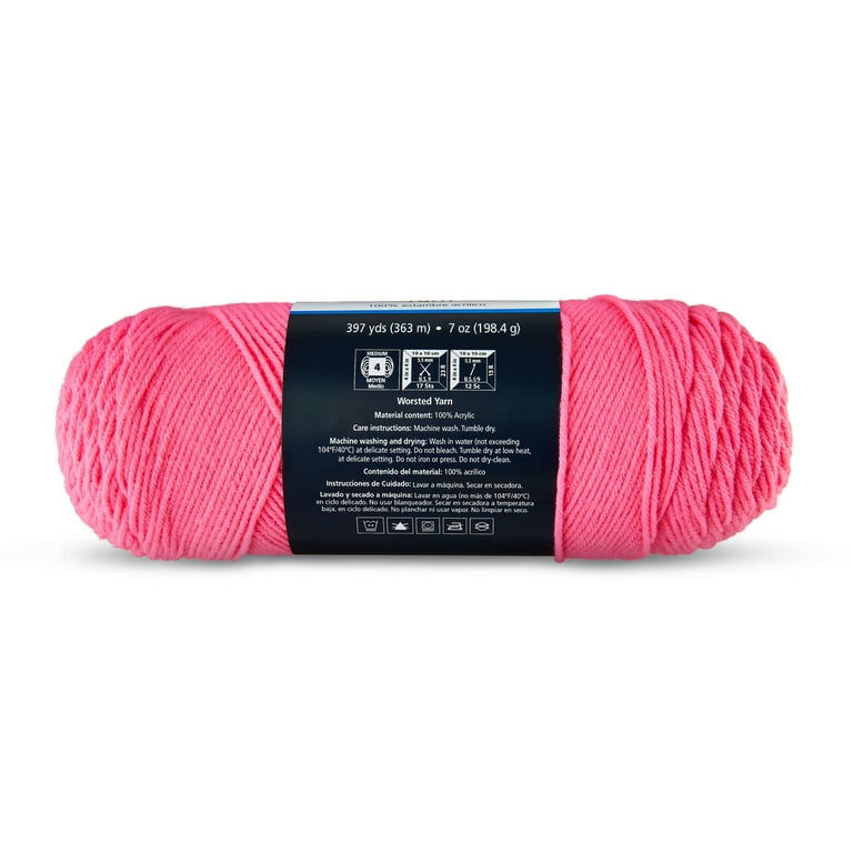 Mainstays Medium Acrylic Yarn, 7oz, Pink Coat - Walmart.com