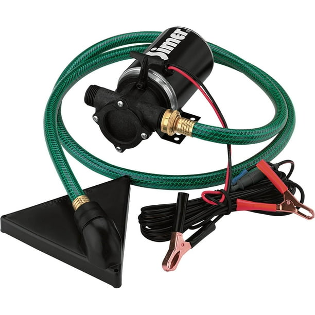 Simer BW85P 12 Volt DC 450 GPH Mini Vac Utility Water Pump with Shallow