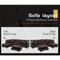 thumbnail image 3 of GCF Furniture LF107A Siano Left Hand Facing Sectional Sofa, Brown - 35 x 103.5 x 74.5 in., 3 of 7