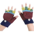 thumbnail image 1 of Kid Toddler Magic Winter Wool Knit Mitten Convertible Flip Top Fingerless Gloves, 1 of 5