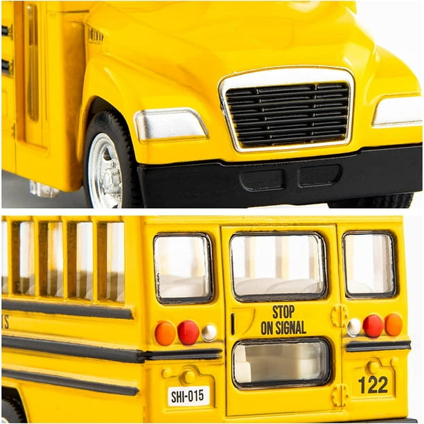 Jouet de collection jaune pour autobus scolaire avec réplique de son et  lumière moulée sous pression