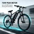 thumbnail image 4 of 26" Electric Bike for Adults,750W Motor,20MPH 45 Mile Range ebike,Removable 36V 12Ah 432Wh Battery electric mountain bike,UL 2849, 4 of 8