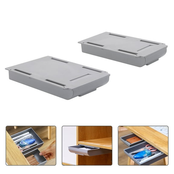 Sparsain 2 Pack Self Adhesive Plastic Desk Drawer Organizer Under Table