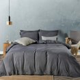 thumbnail image 1 of Cotton Duvet Cover Queen Size Pinstriped Comforter Cover with Button Washed Cotton Breathable Soft Solid Bedding Set Duvet Cover ×in & Pillowcases (NO Comforter), 1 of 9
