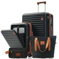 thumbnail image 2 of DECMAY 4-Piece Luggage Set with USB Charging Ports, Front-Opening Carry-On, TSA Lock, Duffel & Toiletry Bag, 2 of 8