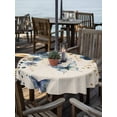 thumbnail image 2 of Outdoor Tablecloth with Umbrella Hole for Patio/Picnic/Party/Camping, Weeping Blue Floral Waterproof Table Cloth Round Cover Washable, Spring Butterflies Flowers Linen (Dia 60"), 2 of 8