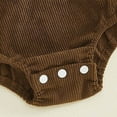 thumbnail image 6 of CAICJ98 Newborn Football Romper Baby Girl Summer Clothes Corduroy Overalls Infant Football Onesie Bodysuit Game Day Outfit with Headband (6-12 Months,Coffee), 6 of 7