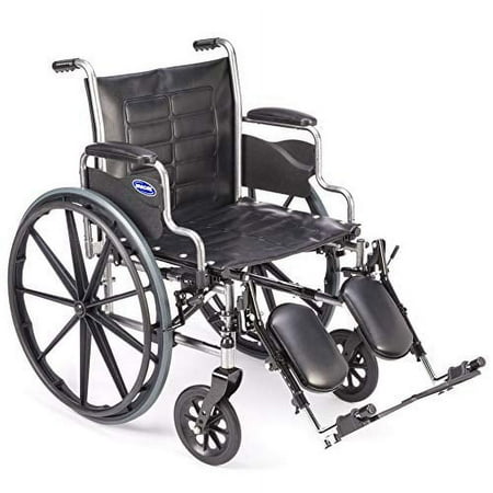 Invacare Tracer EX2 Wheelchair, with Desk Length Arms and T94HCP Elevating Legrests with Padded Calf Pads, 16" Seat Width, TREX26RP / T94HCP