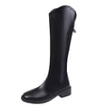 thumbnail image 2 of Women's Knee High Boots Round Toe Back Zipper On Comfortable Fashion Fall Winter Boot Black 5.5, 2 of 7