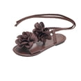 thumbnail image 3 of Women's Floral Lace Up Flat Sandals, Casual Solid Color Open Toe Gladiator Shoes with Braided Ankle Straps, Lightweight Walking Shoes for Women, Perfect for Summer Beach and Daily Outings, 3 of 10