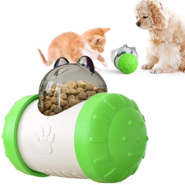 Jouet de Distribution de Nourriture pour Animaux de Compagnie, Jouet pour Animaux de Compagnie de Distributeur de Nourriture de gobelet, pour Chiens Chats de Tous âges (Vert)