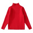 thumbnail image 2 of ATOGUTA Toddler Boy Girl Sweaters Kids Long Sleeve Turtleneck Pullover Jumper Tops Red, Size 3T-11, 2 of 3