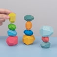 thumbnail image 3 of 5 Piece Wooden Building Blocks Stacking Game Educational Toy Color Recognition Balance Skill Development For Toddlers Age 3 Plus, 3 of 3