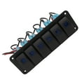thumbnail image 1 of 6 Gang Rocker Switch, Protecció Contra Sobrecorriente IP65 Panel de Interruptor de Alternancia Led Retroiluminado Impermeiluminado Para Vehículos de 12-24V Yates SUV Camiones, 1 of 7